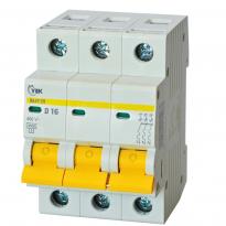 Автоматичний вимикач ВА47-29 3 полюси 16А 4,5kA тип D MVA20-3-016-D-U УЕК