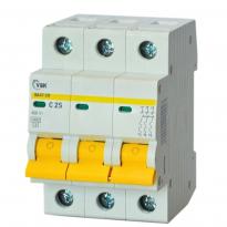 Автоматичний вимикач ВА47-29 3 полюси 25А 4,5kA тип C MVA20-3-025-C-U УЕК