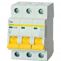 Автоматичний вимикач ВА47-29 3 полюси 32А 4,5kA тип D MVA20-3-032-D-U УЕК
