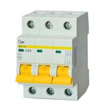 Автоматичний вимикач ВА47-29 3 полюси 63А 4,5kA тип С MVA20-3-063-C-U УЕК
