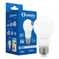 Современная светодиодная лампа A60 8W 4000K 220V E27 1-LC-1105 Lectris