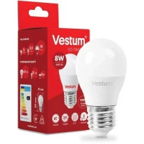 Лампа светодиодная энергосберегающая G45 E27 8W 4100K 220V 1-VS-1209 Vestum
