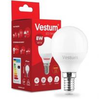 Светодиодная лампа G45 E14 8W 3000K 220V 1-VS-1212 Vestum