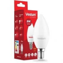 Светодиодная лампа C37 E14 8W 3000K 220V 1-VS-1312 Vestum