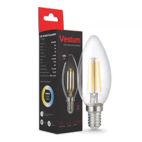 LED-лампа 1-VS-2306 филамент С35 E14 4W 220V 3000К Vestum