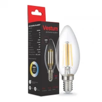 Лампа светодиодная 1-VS-2310 филамент С35 E14 5W 220V 3000К Vestum