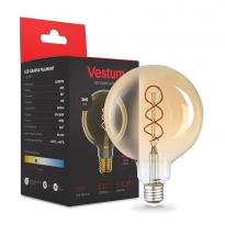 Світлодіодна лампа 1-VS-2507 філамент "вінтаж" golden twist G95 E27 6W 220V 2500К Vestum