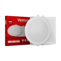 Круглый светодиодный врезной светильник 24W 4000K IP20 белый 220V 1-VS-5107 Vestum