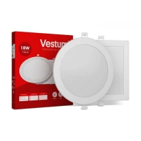 Круглый светодиодный врезной светильник 18W 6000K IP20 белый 220V 1-VS-5110 Vestum