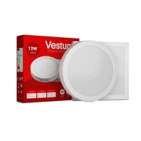 Круглый светодиодный накладной светильник 12W 6000K 220V IP20 белый 1-VS-5306 Vestum