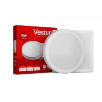 Квадратный светодиодный накладной светильник 18W 6000K 220V IP20 белый 1-VS-5407 Vestum
