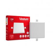 Світлодіодний врізний світильник "без рамки" квадратний Vestum 12W 4100K